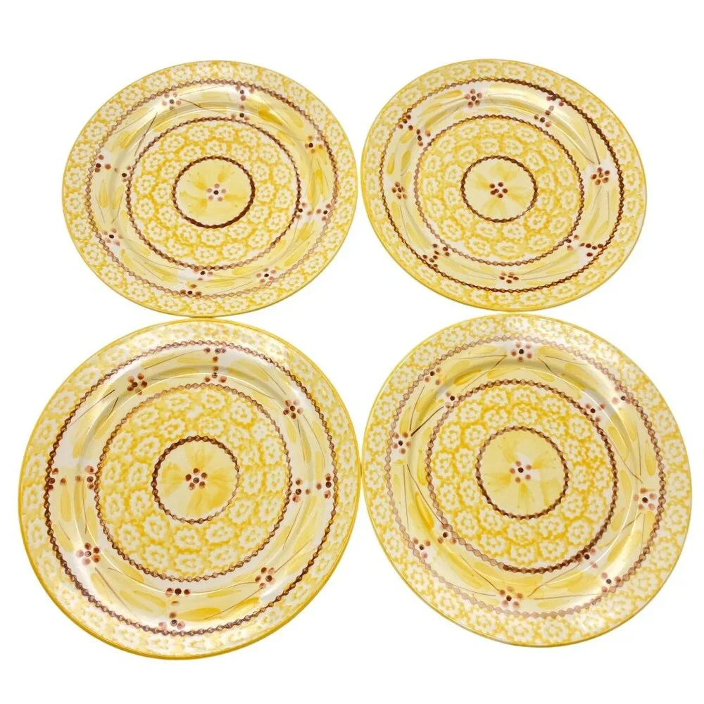 Temptations Old World Yellow Salad plates set of four 8